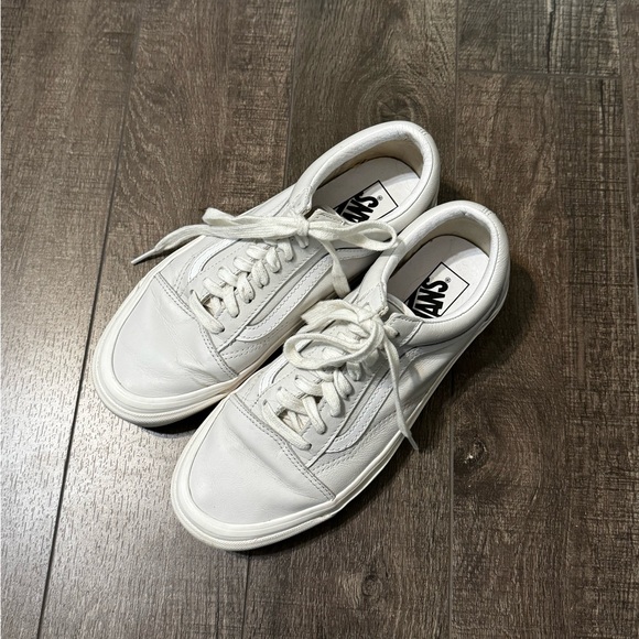 Vans leather Old Skool shoes - light grey size 9 - Picture 3 of 6